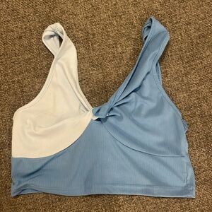 blue cropped top
